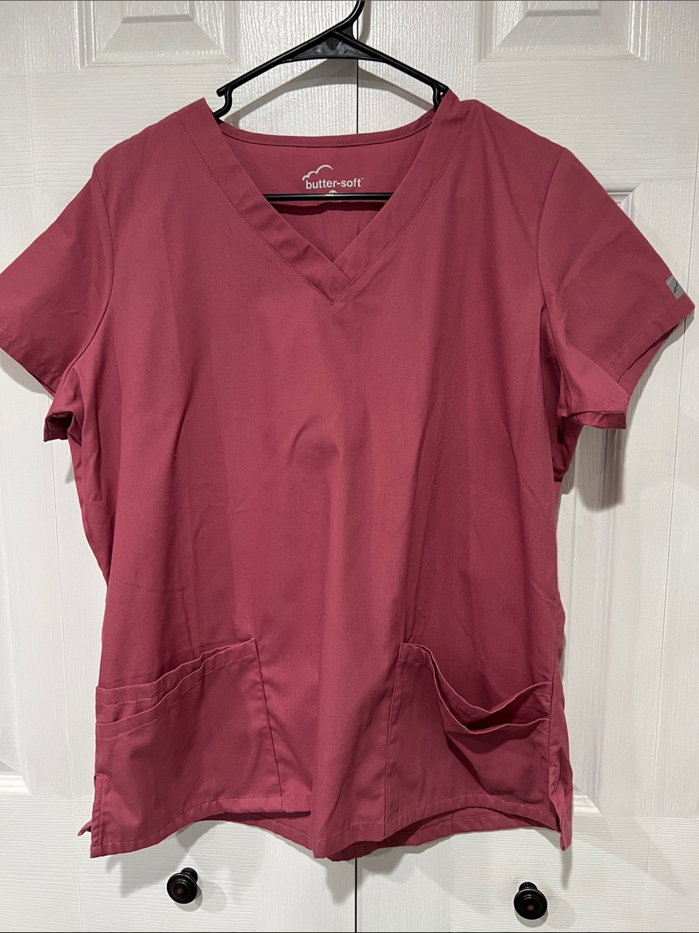Butter-Soft V-Neck Scrub Top in Dusty Rose